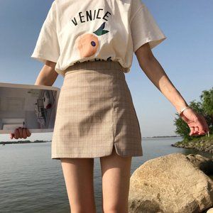 NWOT YesStyle Slit A-Line Mini Skirt